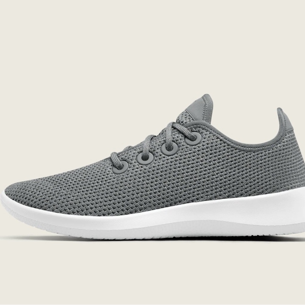 allbirds Grey Tree Runner Running Shoe with White Accents